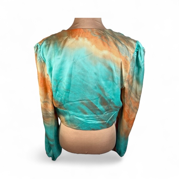Superdown Eleen Blouson Top in Teal Multi Large - Picture 4 of 10